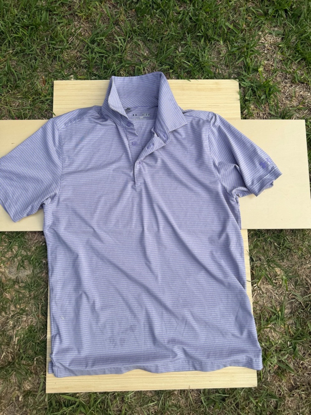 Under Armor Men's Light Purple Striped Polo Shirt